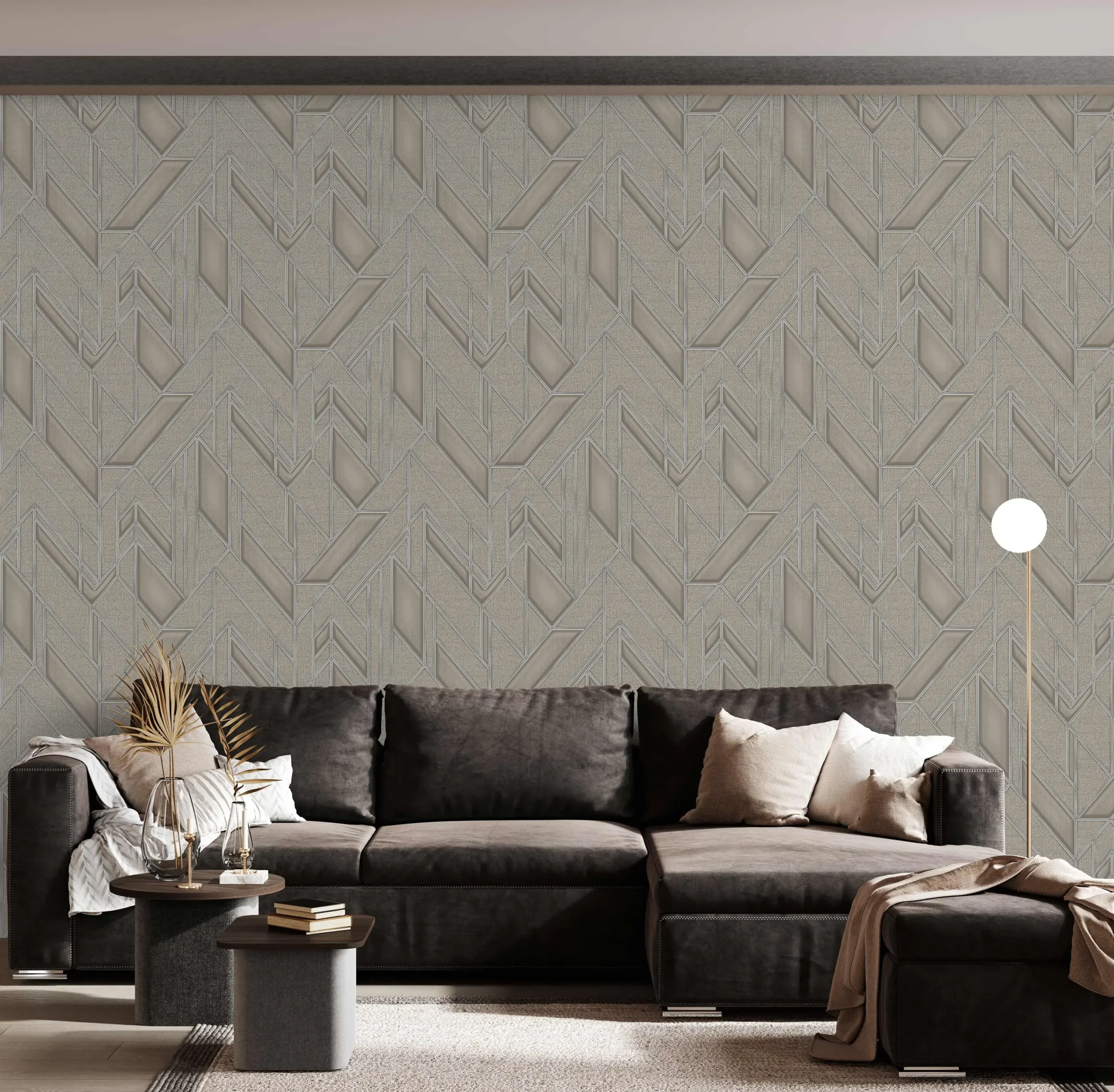 Gray Embossed Wallpaper – Glittering Neutrals (24113-5)